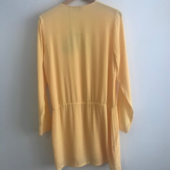 Minimum Drop Waist silk viscose dress yellow euro 36 / small NWT - Picture 2 of 10